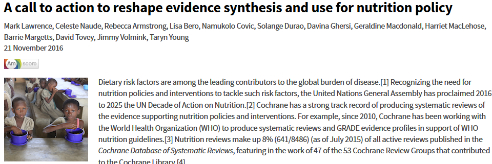 cochrane database of systematic reviews 2016